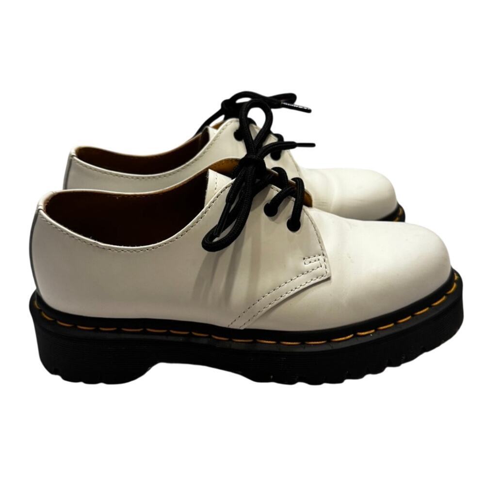 Dr. Martens 1461 Quad Platform Derby Shoes White Leather US Women’s 6